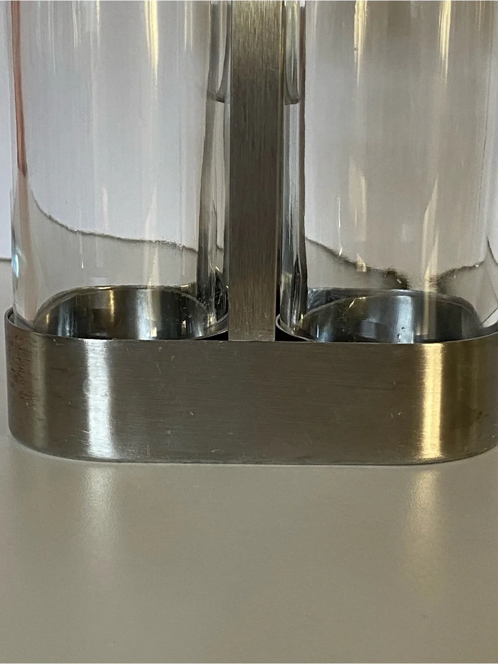 IKEA ORTFYLLD Glass Set Oil & Vinegar Cruet Stainless Steel Silver Brushed
